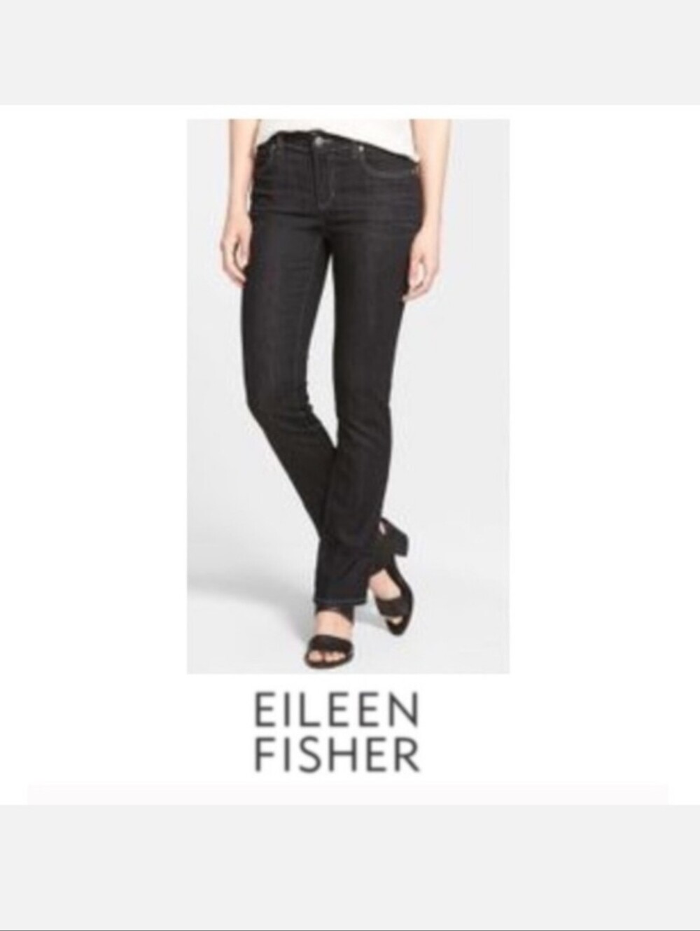 Eileen Fisher Organic Cotton Black Jeans 16